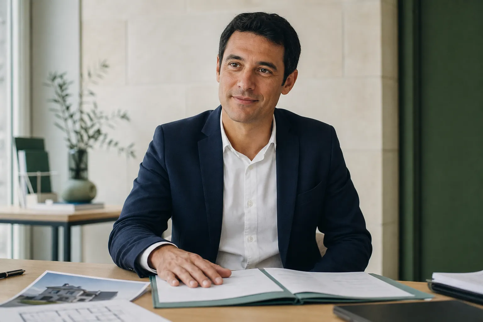 Conseiller en assurance examinant un dossier de sinistre